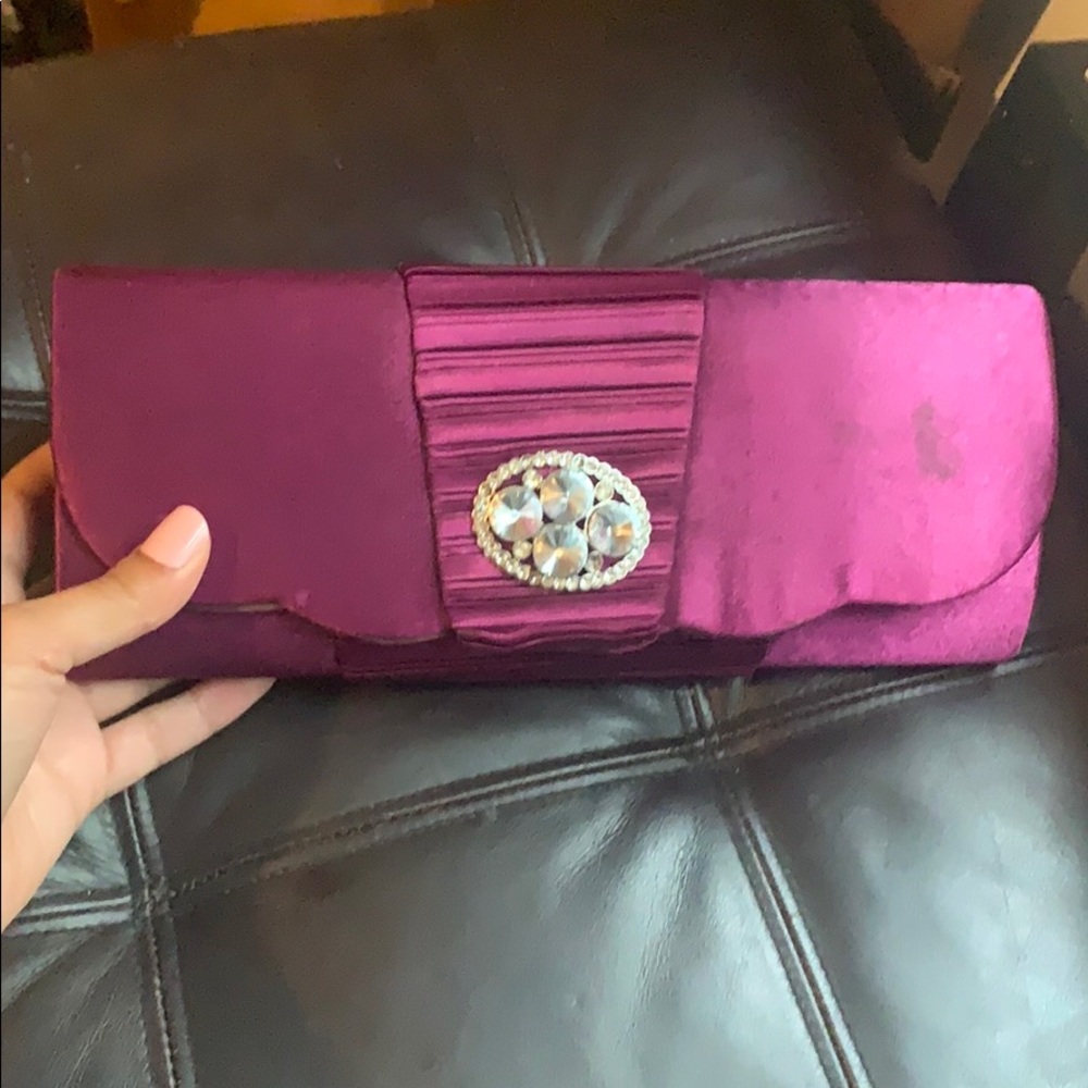 Brand New Purple Clutch With Side Strap